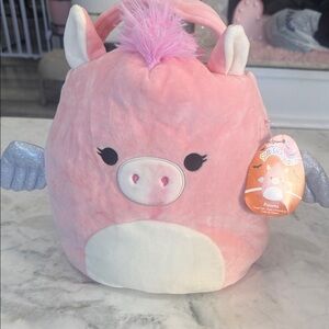 Squishmallows Pink Paloma treat pail NWT